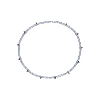 Zircon Chain Skull Necklace