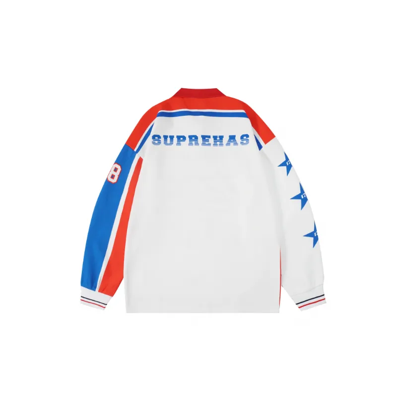 Retro Loose Long Sleeve Polo-7