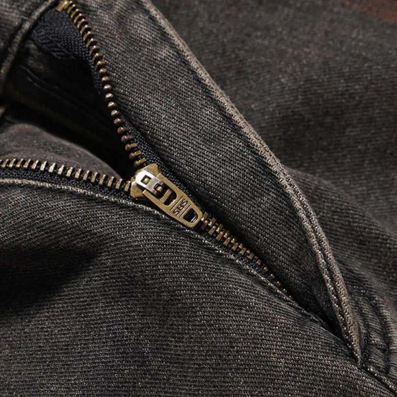 Washed Straight Leg Jeans-2
