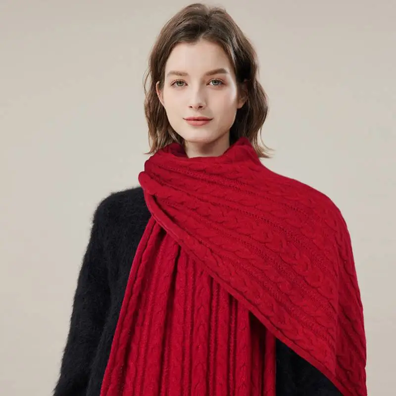 Retro Plain Knit Scarf-4