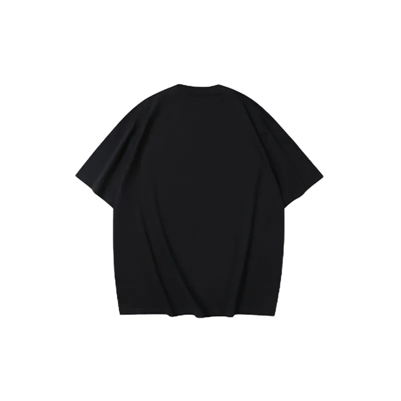 Black Printed Letter Round Neck Casual Short Sleeve T Shirt-10