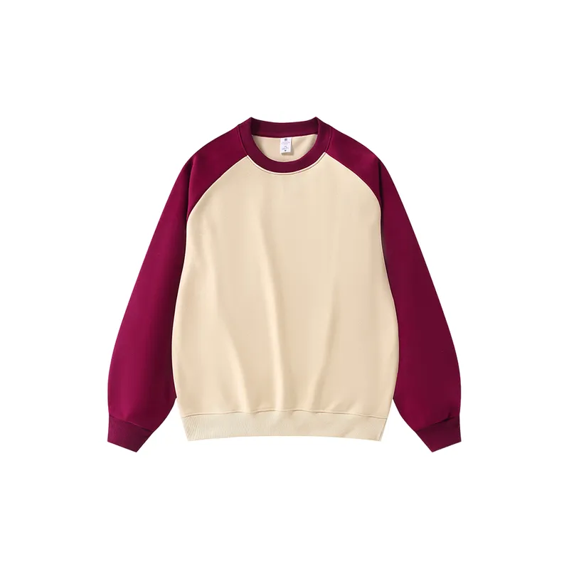 Contrast Color Loose Cotton Sweatshirt-2
