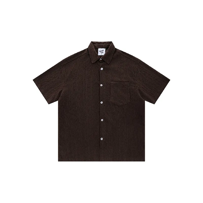 Casual Loose Jacquard Textured Fabric Shirt Unisex-4