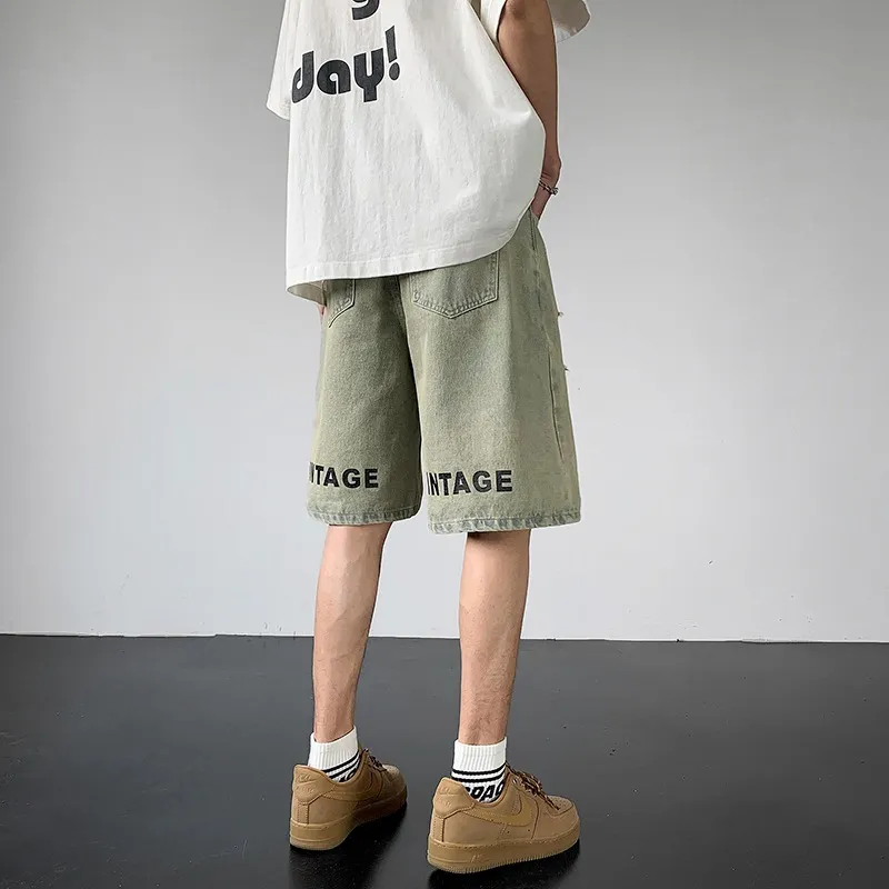 Casual Loose Denim Shorts-1