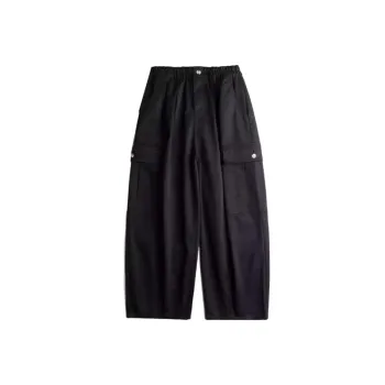Plain Straight Leg Polyester Cargo Pants