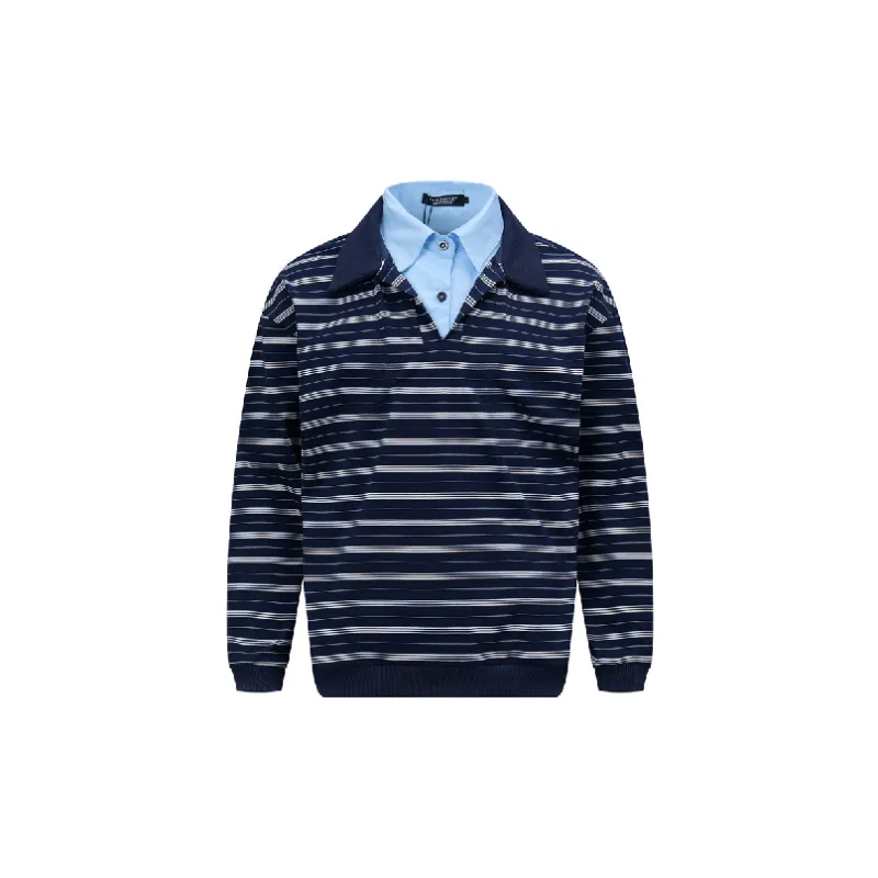Casual Striped Viscose Polo