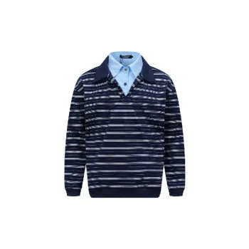 Casual Striped Viscose Polo