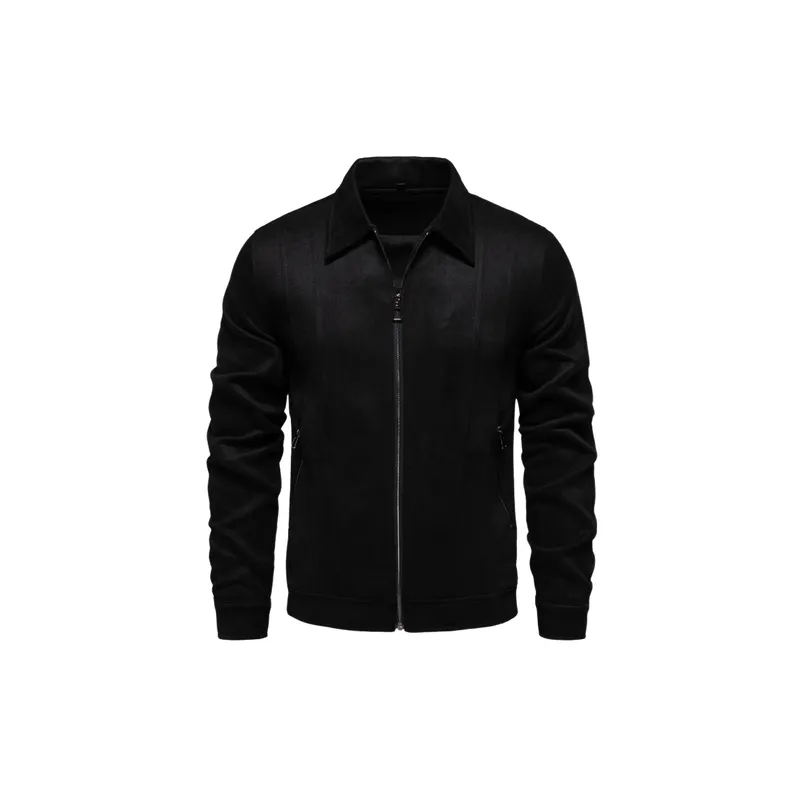 Fashionable Plain Blended Synthetic Fabrics Jacket-0