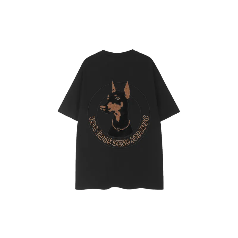 Casual Embroidery 100% Cotton T Shirt-3