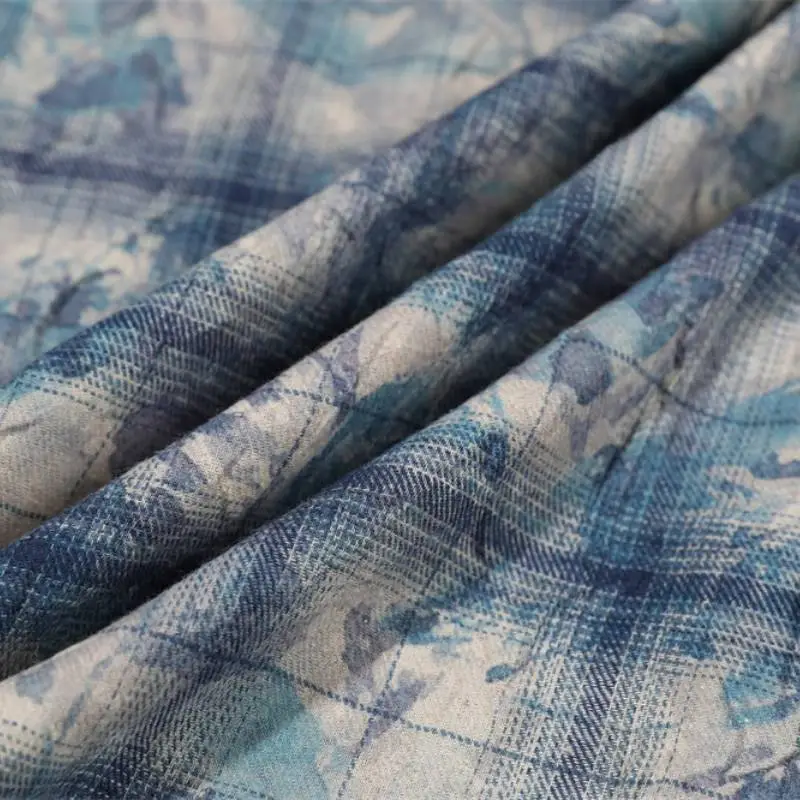 Loose Plaid Cotton Blended Fabric Shirt Unisex-3