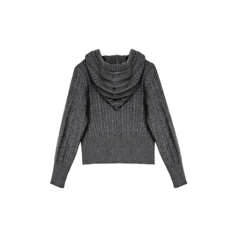 Retro Casual Colored Yarn Sheep Wool Sweater-5