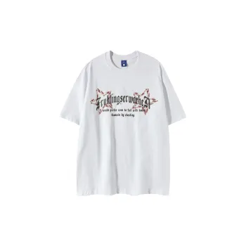 Casual Star Cotton Blended Fabric T Shirt
