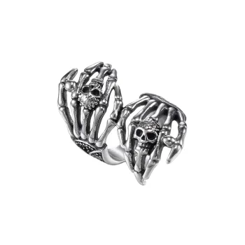 Stainless Steel Double Ghost Hands Ring