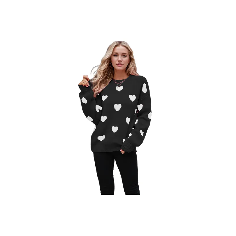 Casual Loose Knitted Fabric Sweater Women-8