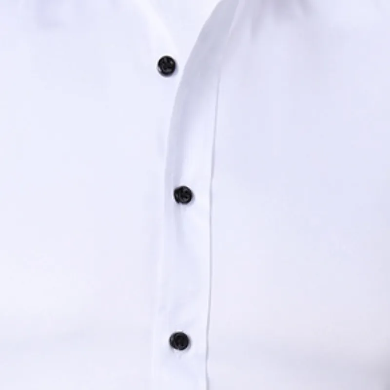 Business Simple Blended Synthetic Fabrics Shirt-7