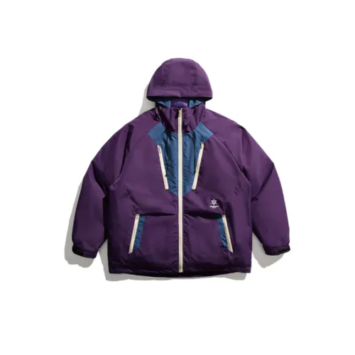 Contrast Stitching Hooded Down Jacket