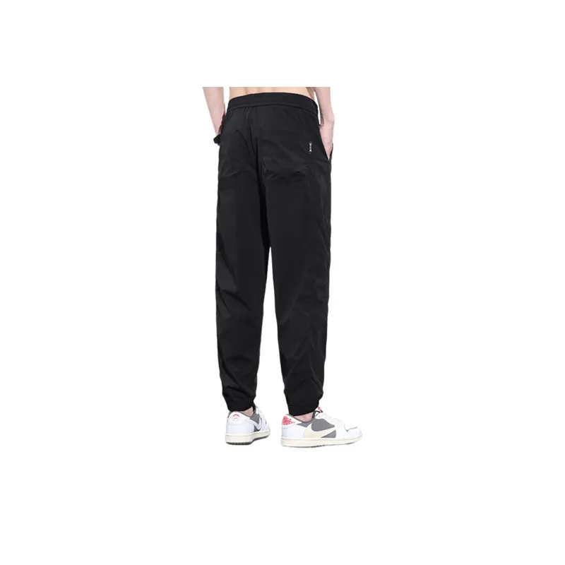 Solid Color Elastic Waist Loose Casual Pants-9