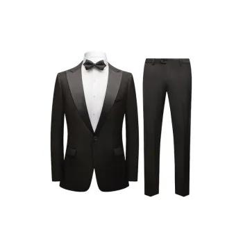 Business Plain Cotton Blended Fabric Suit