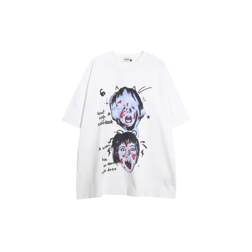 Goggy Figure Printed Short sleeved T shirt
