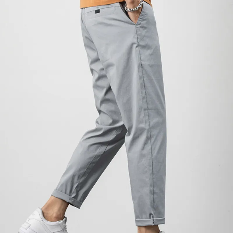 Fashion Simple Cotton Blended Fabric Casual Pants-8