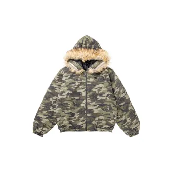 Street Retro Camo Quilted Jacket Women