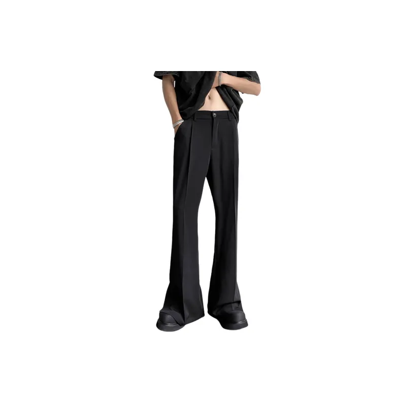 Fashionable Loose Straight Leg Suit Trousers-0