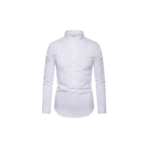 Fashionable Plain Blended Synthetic Fabrics Shirt