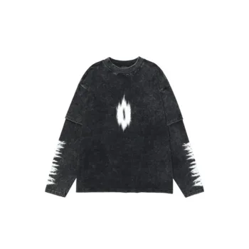 Wash Worn Out Fake Two Piece Top