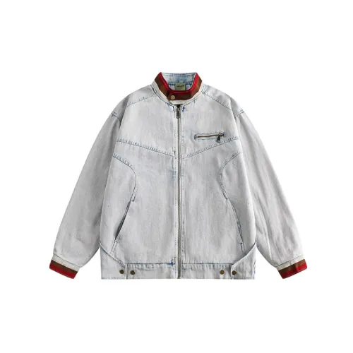 3D Cut Washed Denim Jacket