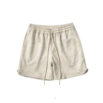 Suede Cashew Flower Printed Shorts