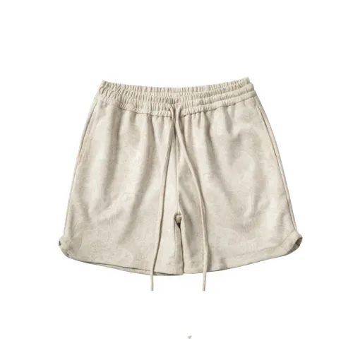 Suede Cashew Flower Printed Shorts