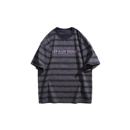 Retro Letter Cotton Blended Fabric T Shirt Unisex