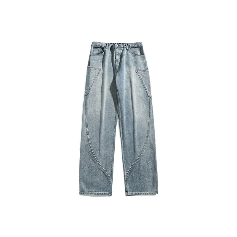 Fashionable Loose Straight Leg Jeans-3