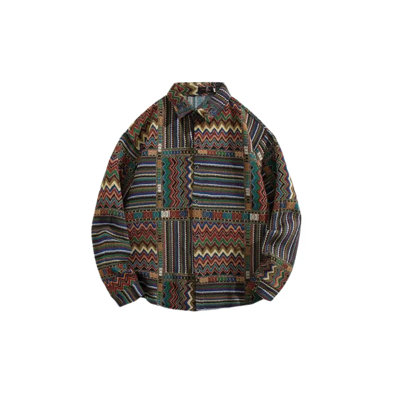 Retro Loose Cotton Blended Fabric Shirt-1