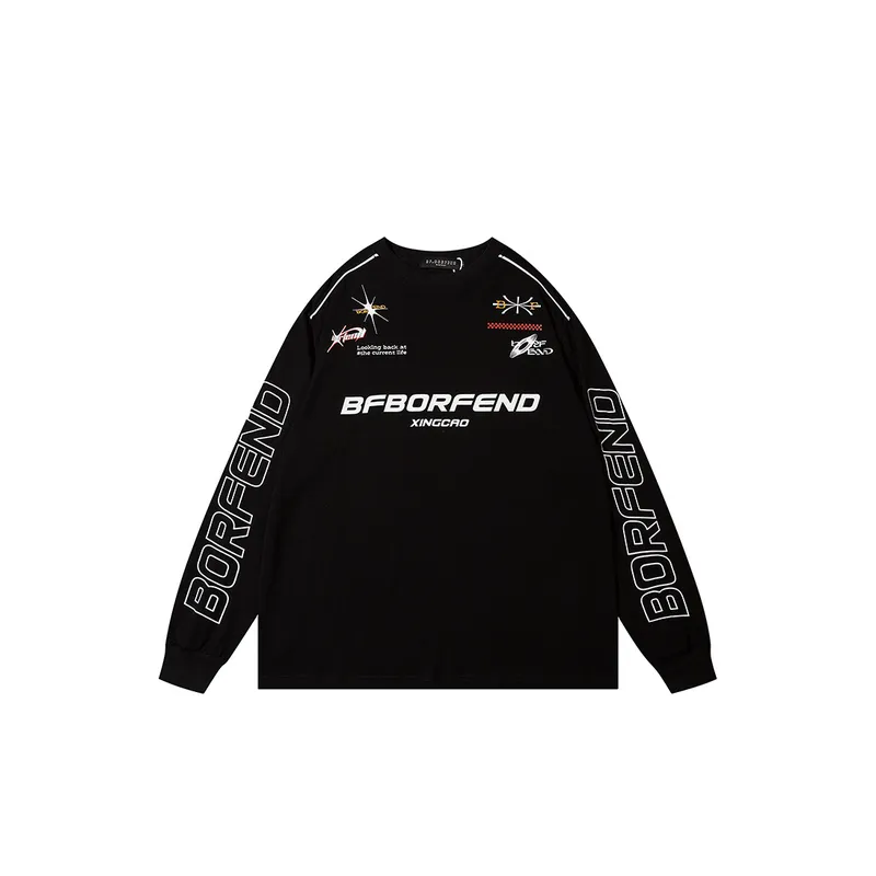 Tide Street Racing Style Letter Printing Long Sleeved T Shirt swag OOTD-2