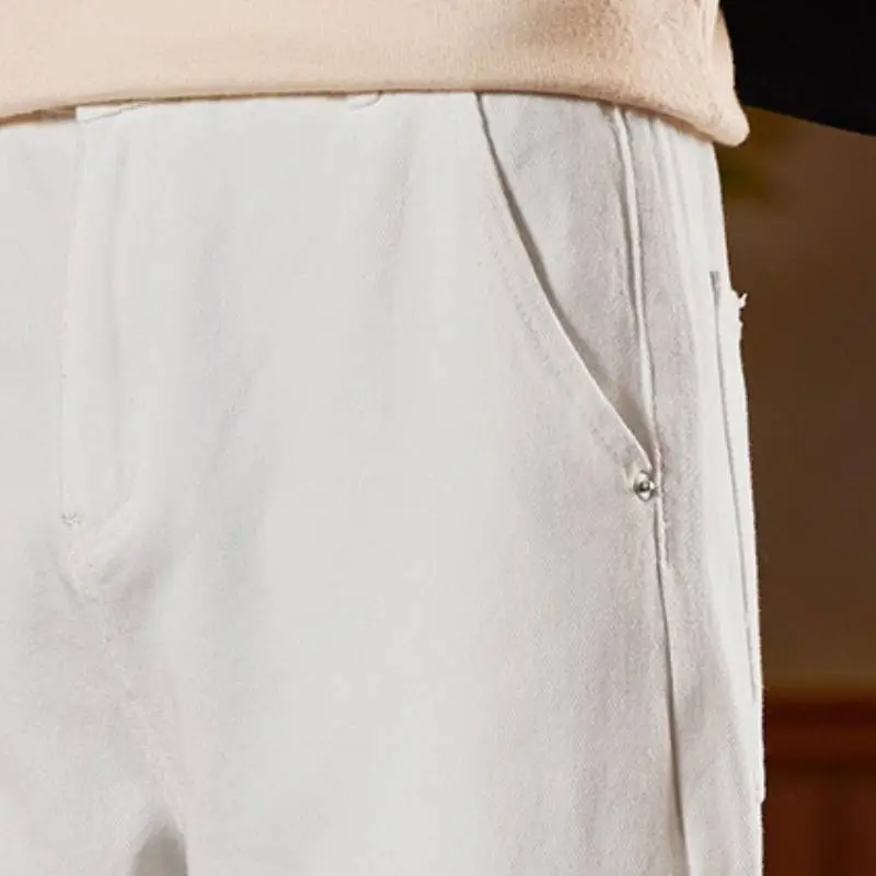 Simple Loose Denim Casual Pants-5