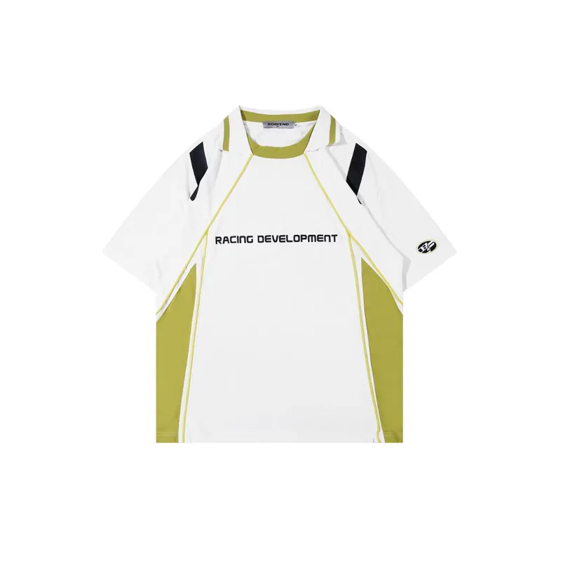 Trendy Splicing Contrast Color T Shirt