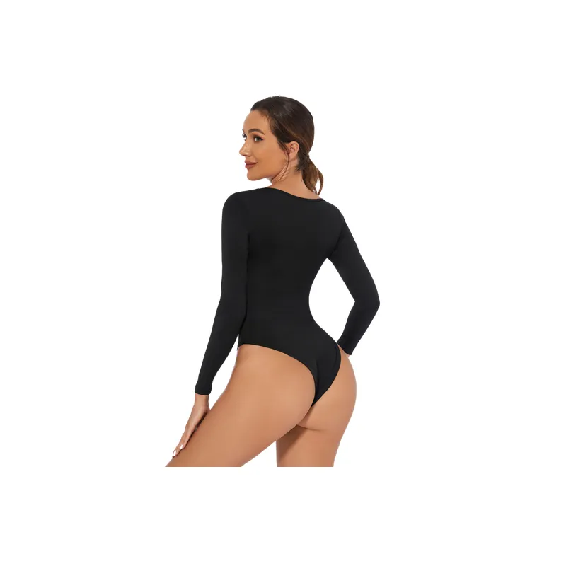 Glamorous Plain Polyester Bodysuit Women-8