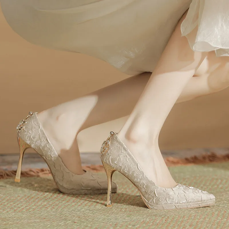 Elegant Rhinestone High Heels-1