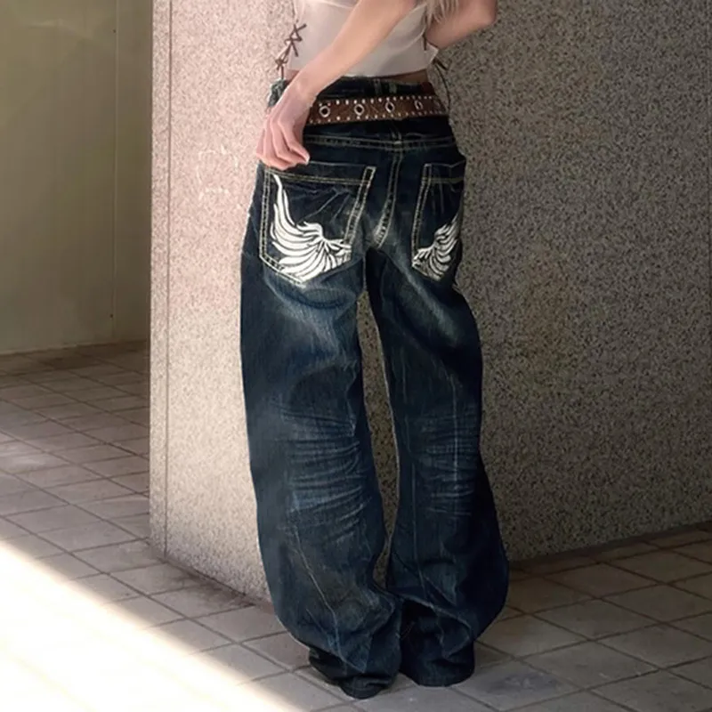 Fashionable Loose Straight Leg Jeans-2
