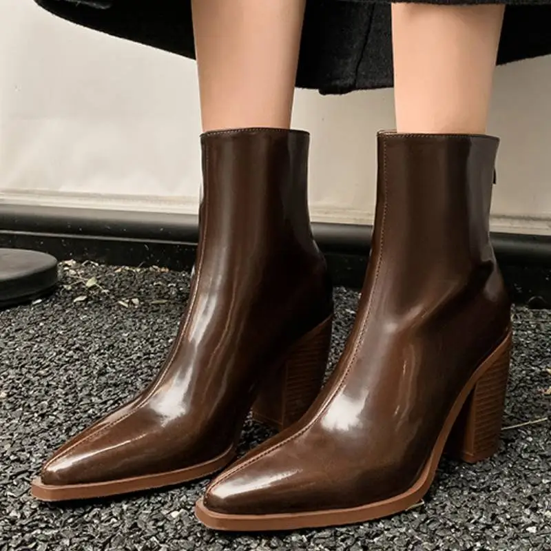 Fashion Zipper Ankle Boots-4