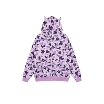 Ghost Stone Printed Zipper Hoodie