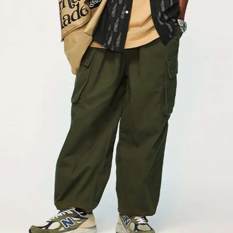 Loose Simple 100% Cotton Cargo Pants-9