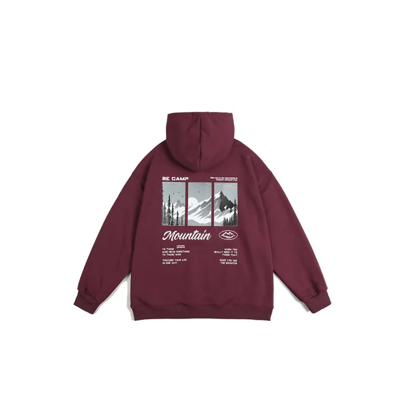 Mountain Print Hoodie-3