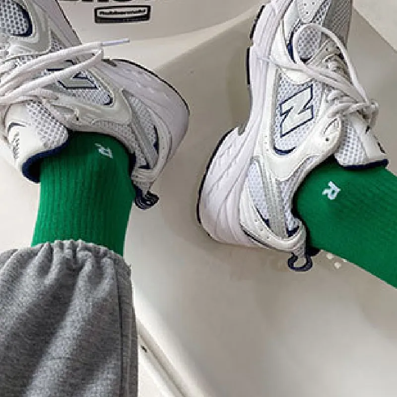 Basics Simple Cotton Mid Calf Sock-11