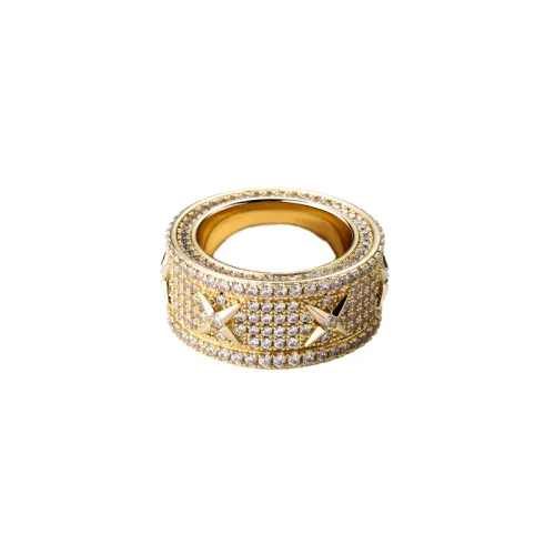 Vintage Full Zircon Ring Copper Plated Real Gold