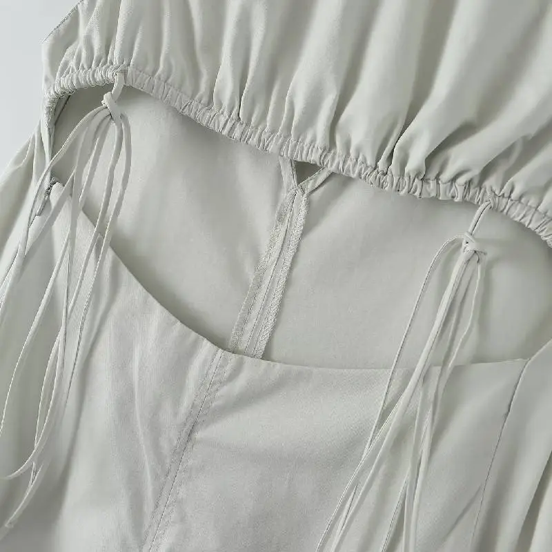 Basics Plain Polyester Dress Women-4
