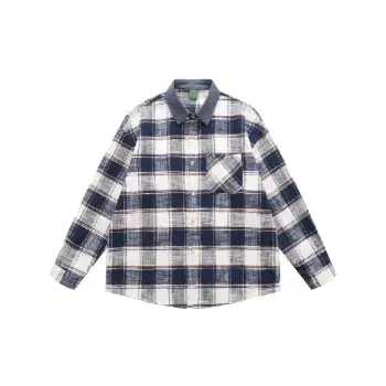 Retro Plaid Cotton Blended Fabric Shirt