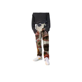 Loose Straight Elastic Waist Solid Color Casual Trousers