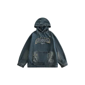 Trendy Retro Washed Patch Jacket